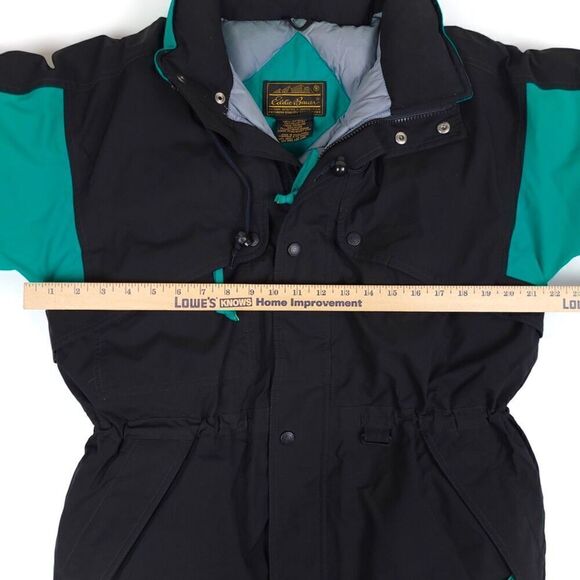 VINTAGE Eddie Bauer Goose Down Puffer Jacket Packable Hood Coat Green Mens Small - Picture 5 of 7